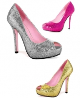 5011 Ella Leg Avenue Shoes, 5 Inch Glitter High Heels Pumps Peep toe
