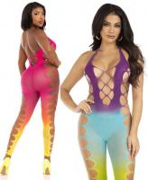 89323 Leg Avenue Seamless ombre faux lace up footless bodystocking