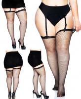 9027Q Leg Avenue Fishnet stockings lace top Plus Size
