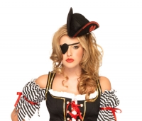 2140 Leg Avenue Hat, sequin trimmed pirate hat and heart eye patch.
