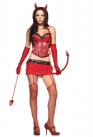 53076 Leg Avenue Costumes, 4 pc red hot devil costume, includes halte