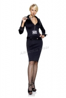 83148 Leg Avenue Costume, C.S.I. girl Costume, knee length zipper fro