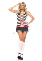 83375 Leg Avenue Costume, striped sailor costume includes hat and cor