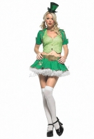 83394 Leg Avenue Costume, Lucky Charm costume, Includes Vest, Skirt W