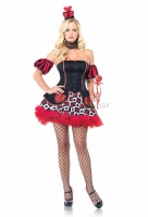 83516 Leg Avenue Costume, Wonderland Queen, dress with poker suit det