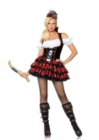 83607 Leg Avenue Costume, shipwreck pirate, dress with satin tiered s