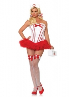 83610 Leg Avenue Costume, naughty nurse bustier kit, a stretch satin