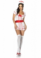83862 Leg Avenue Costume, Knockout Nurse, includes ribbon trimmed zip