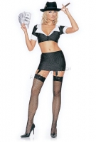 8894 Leg Avenue Costume, Gangster girl Costume, includes crop top and