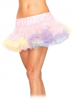 A1838 Leg Avenue Petticoat,  Mini tulle rainbow trimmed petticoat