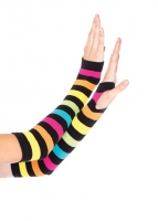 2031 Leg Avenue Gloves,  Neon rainbow gauntlet gloves
