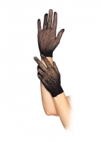 2119 Leg Avenue Gloves,  Stretch net dotted gloves with floral ac