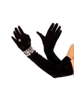 2138 Leg Avenue Gloves, strecht velvet opera length gloves with faux