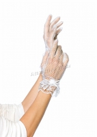 71204 Leg Avenue Gloves, Lace wrist length gloves with mini flower de