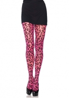 7281 Leg Avenue, Woven leopard print spandex sheer pantyhose.