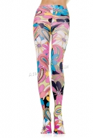 7416 Leg Avenue Pantyhose -  opaque tights with vintage flower pr