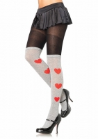 7453 Leg Avenue Pantyhose,  Acrylic tights with contrast heart pr