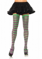 6002 Leg Avenue Stockings,  sheer and opaque striped thigh highs