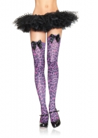 6302 Leg Avenue Stockings, Opaque leopard print thigh highs with sati