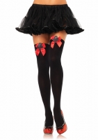 6303 Leg Avenue Stockings  opaque thigh highs with satin bow and