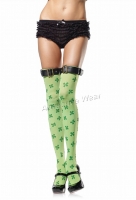 6501 Leg Avenue Stockings,  lucky Clover thigh highs Stockings wi