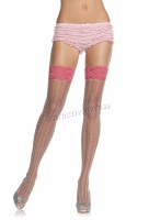 9082 Leg Avenue Stockings,  Stay Up silicone lace top Multi Color