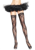 9655Q Leg Avenue Stockings, bow lace thigh highs with lace top Stocki