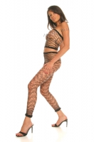 EXOTIC 2 PC. GEOMETRIC NET TOP WITH MATCHING  PANTS